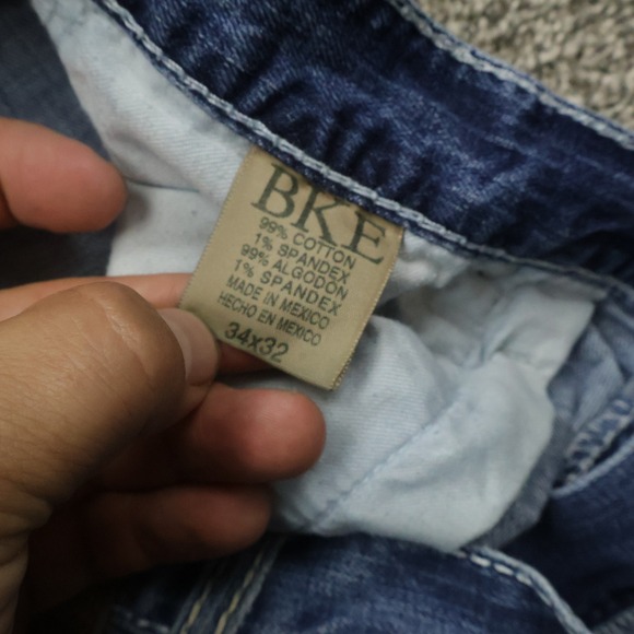 buckle Jeans mens 34X31 tyler Blue Denim Straight Leg Distressed - Picture 7 of 16